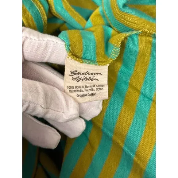 Gudrun Sjoden Top XXL Womens Organic Cotton Green Striped Long Sleeve Tunic - Picture 8 of 8